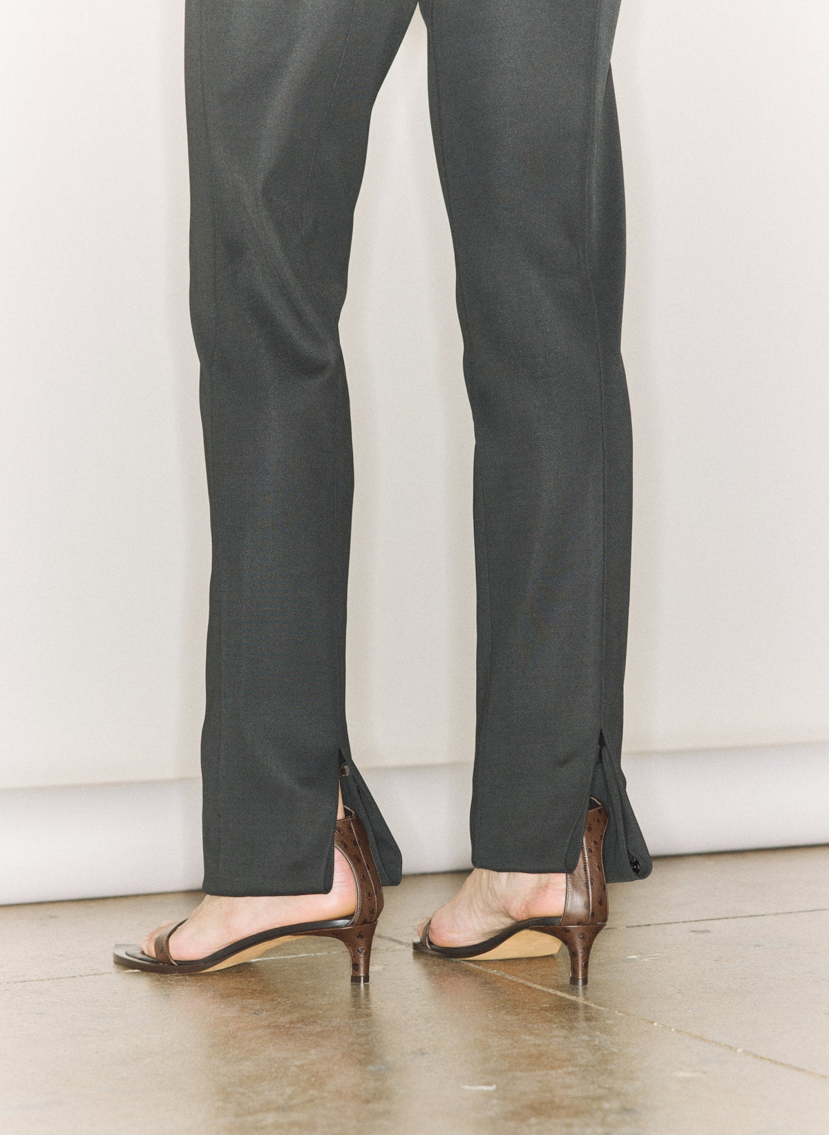 Spring Bonded Twill Elfie Trousers With Slits | Tibi Premium