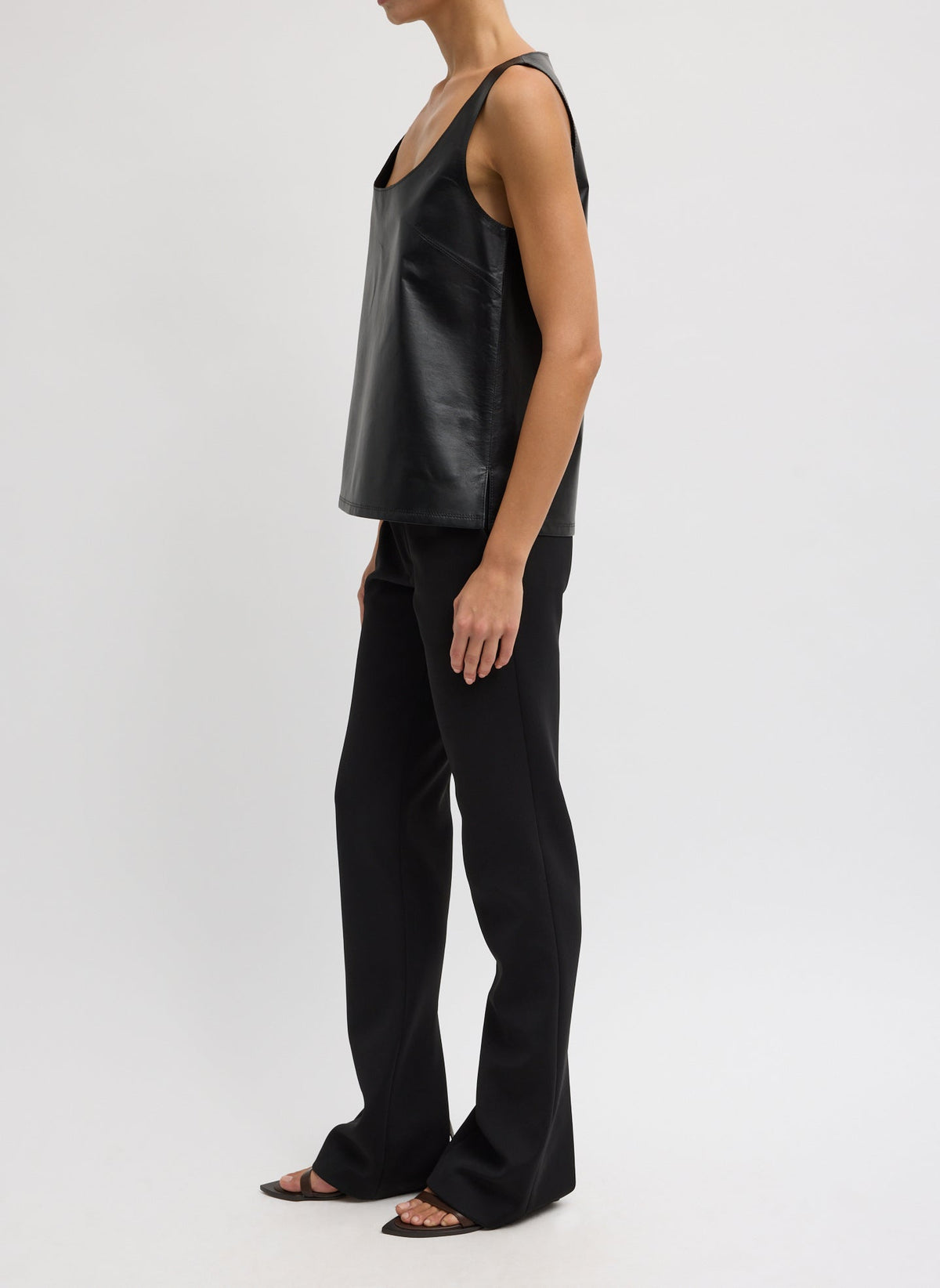 Spring Bonded Twill Elfie Trousers With Slits | Tibi Premium