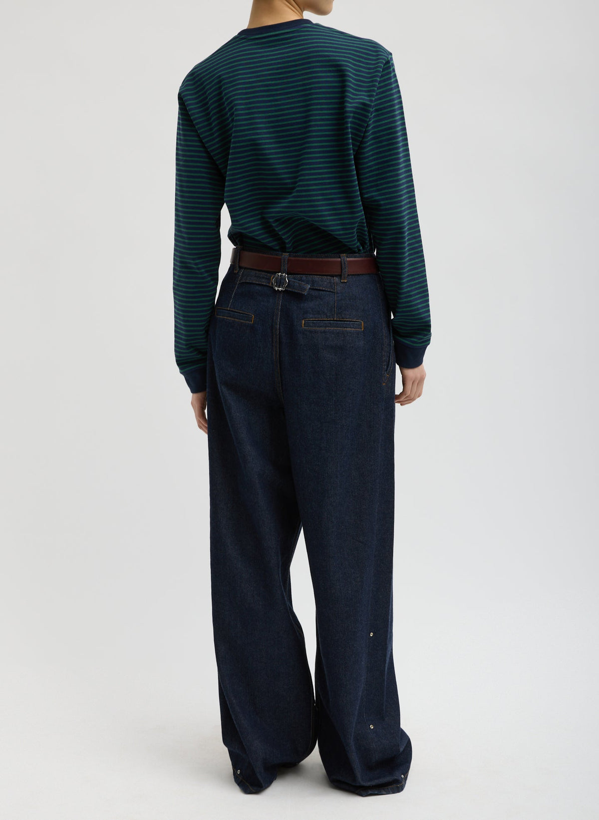 Indigo Denim Triple Pleat Jean | Tibi Sale