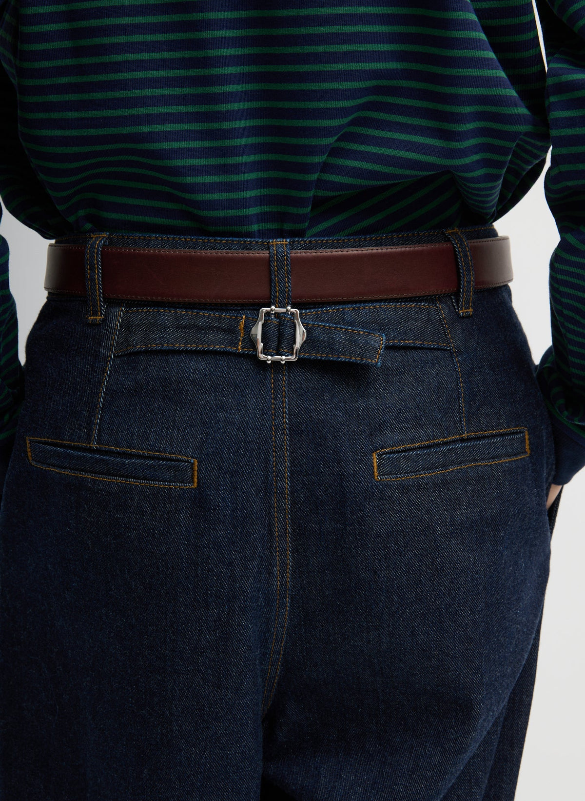 Indigo Denim Triple Pleat Jean | Tibi Sale