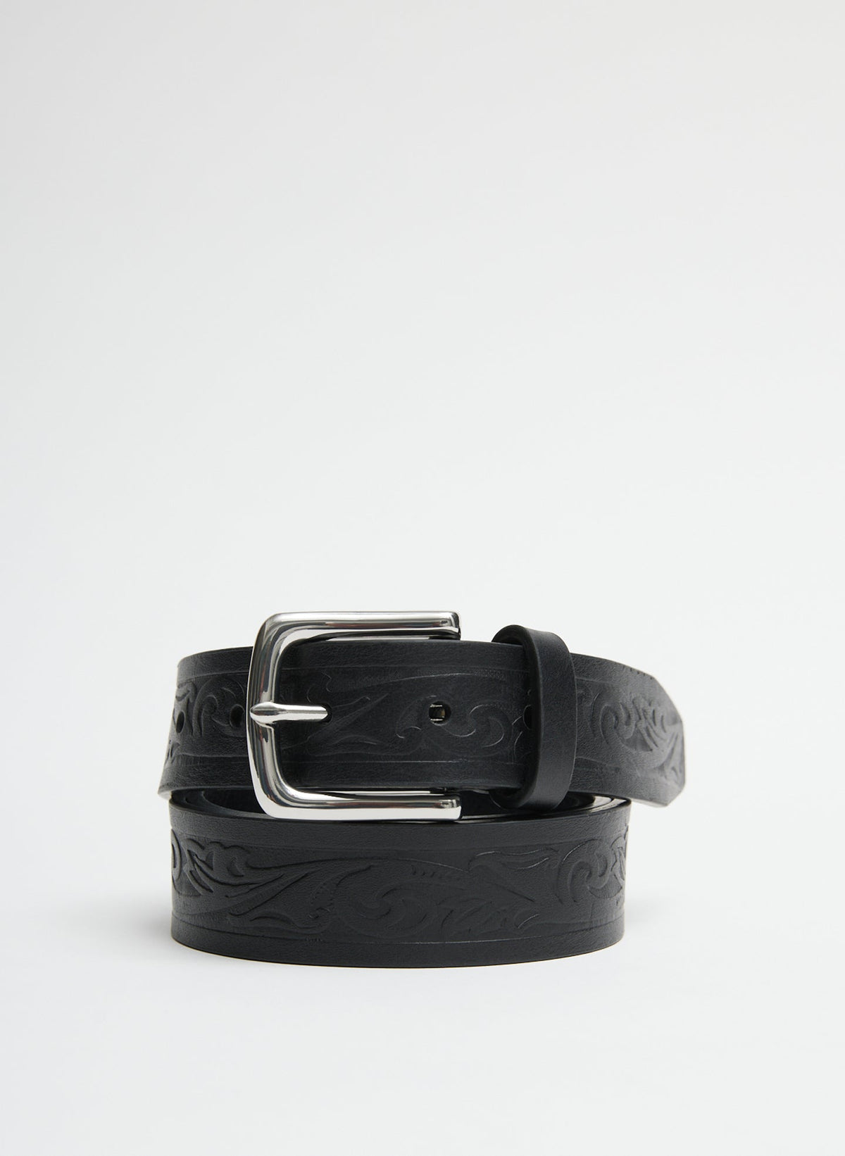 Classic Men's Tooled Leather Belt | Tibi Best Seller