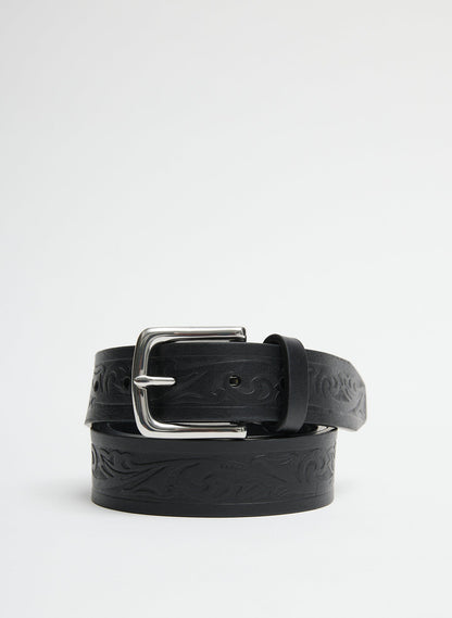 Classic Men's Tooled Leather Belt | Tibi Best Seller