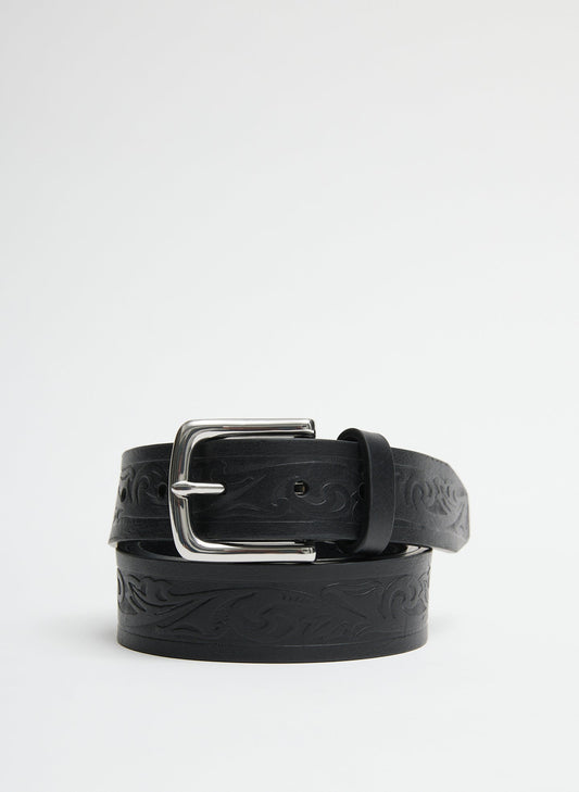 Classic Men's Tooled Leather Belt | Tibi Best Seller