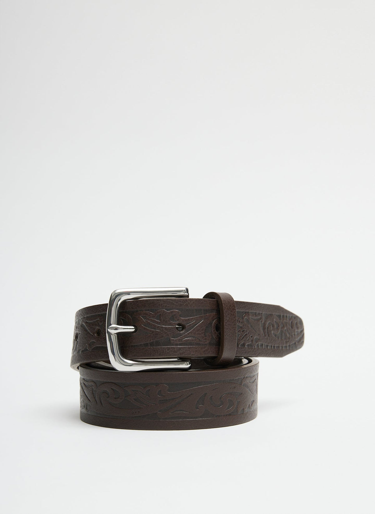Classic Men's Tooled Leather Belt | Tibi Special Offer