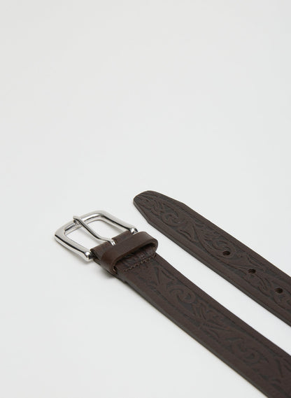 Classic Men's Tooled Leather Belt | Tibi Special Offer