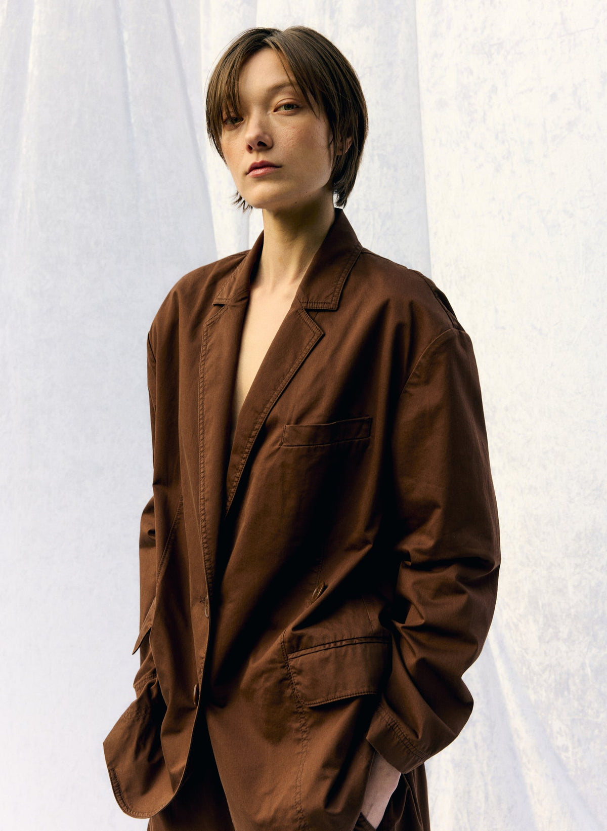 Garment Dyed Silky Cotton Liam Blazer | Tibi Signature