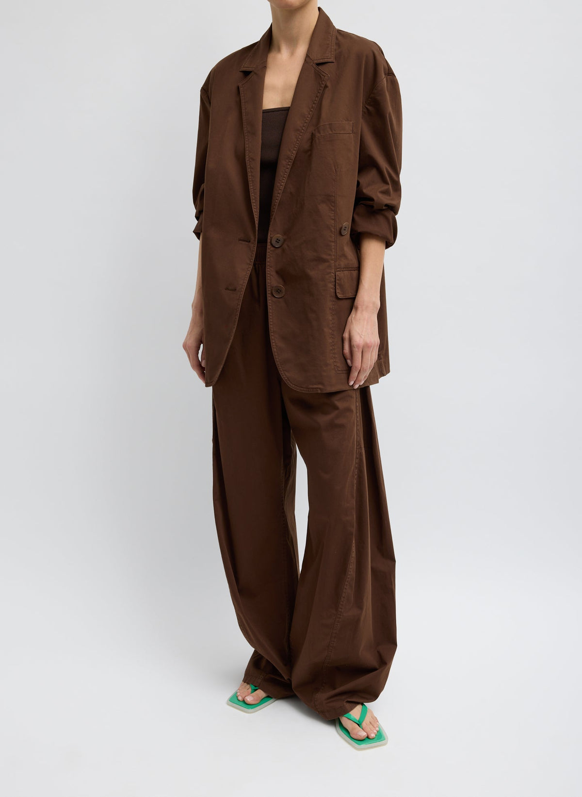 Garment Dyed Silky Cotton Liam Blazer | Tibi Signature