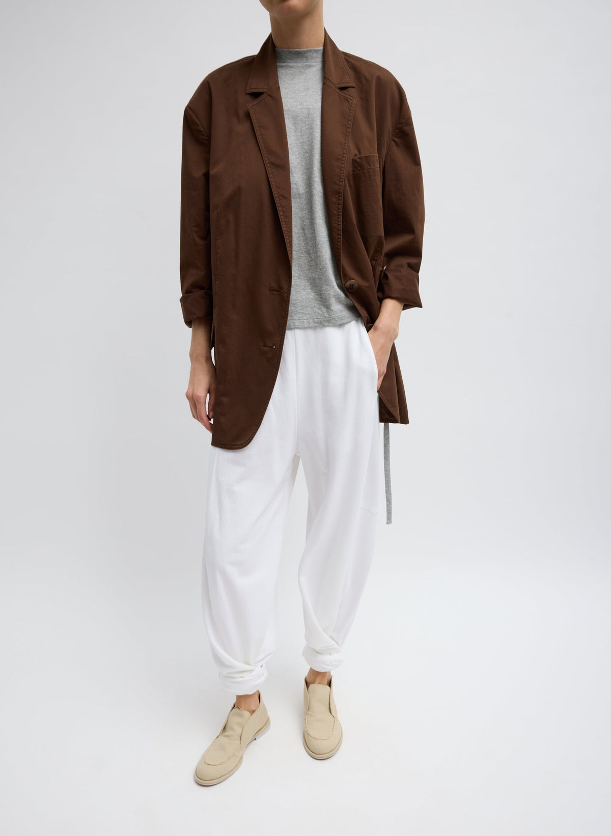 Garment Dyed Silky Cotton Liam Blazer | Tibi Signature