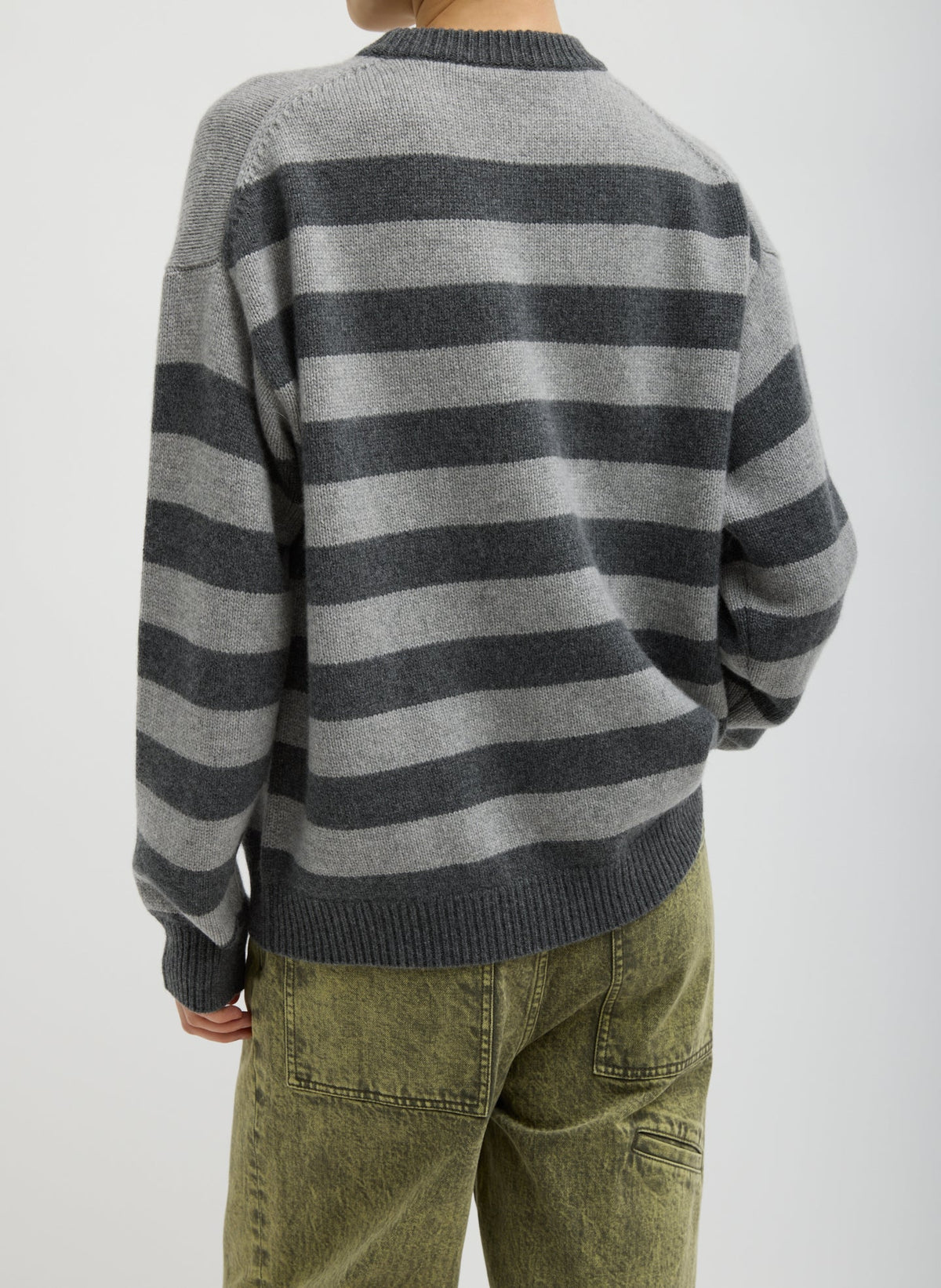 Striped Cashmere Crewneck Easy Pullover | Tibi Sale