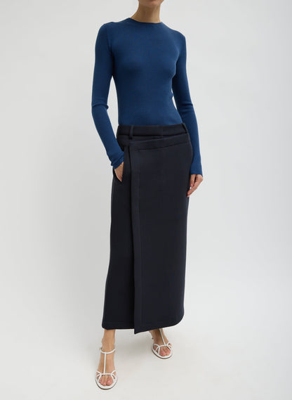 Featherweight Ribbed Sweater Crewneck Pullover | Tibi Signature
