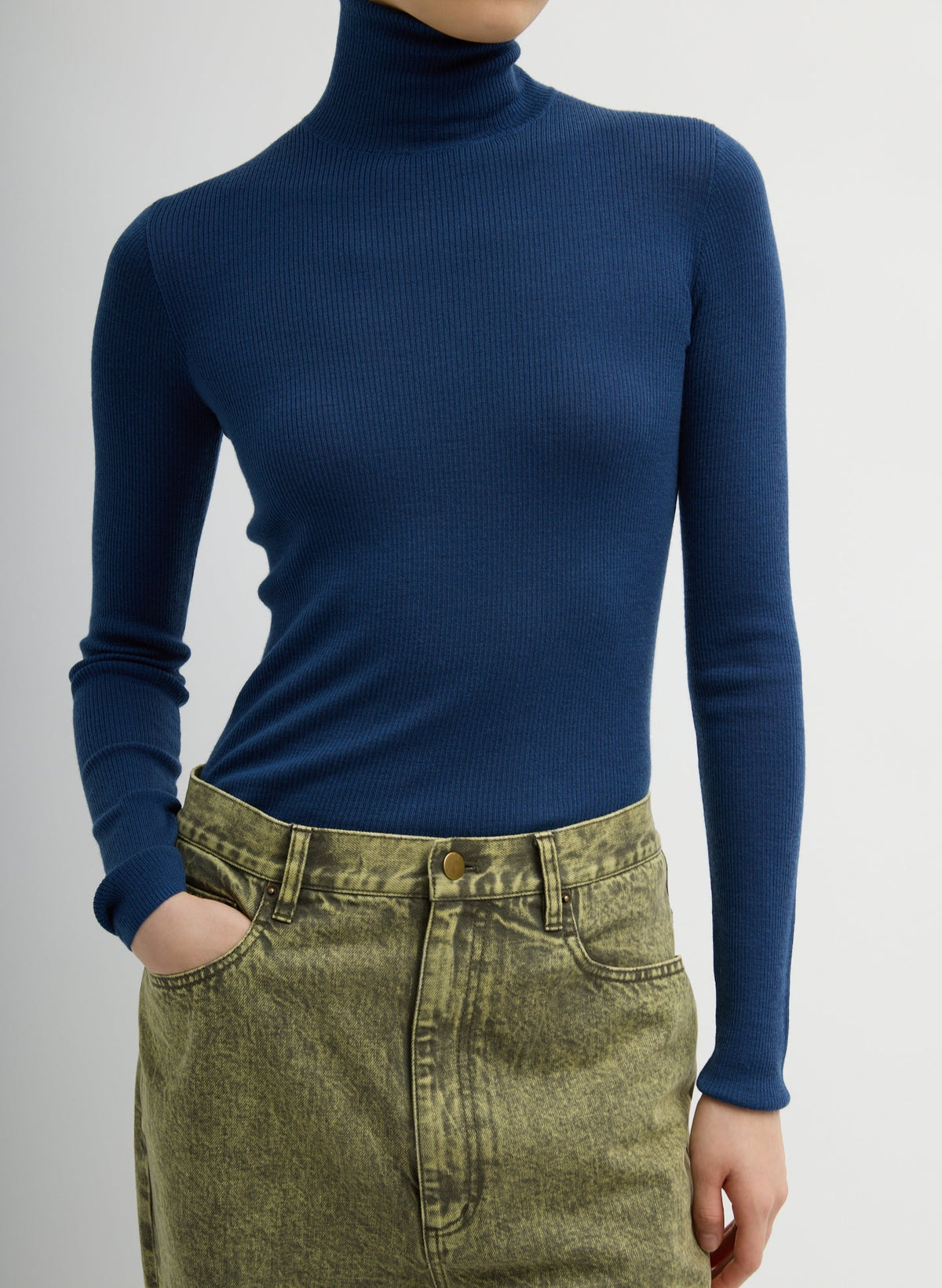 Featherweight Ribbed Sweater Turtleneck Pullover | Tibi Hot Sale