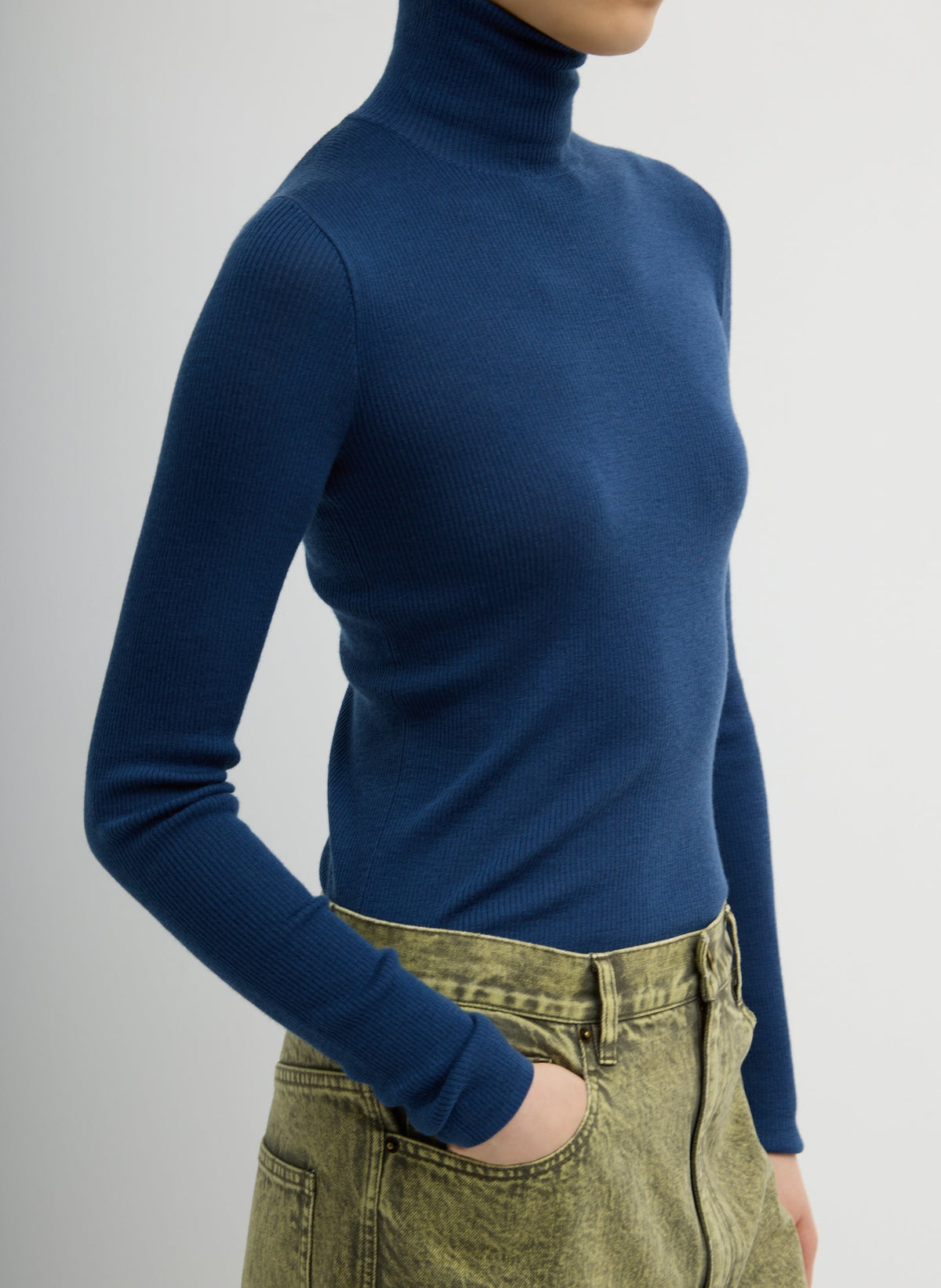 Featherweight Ribbed Sweater Turtleneck Pullover | Tibi Hot Sale