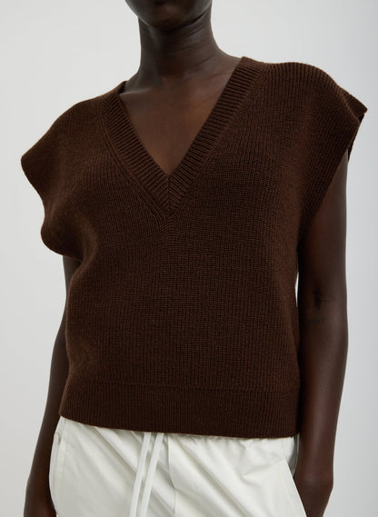 Cardigan Stitch Sweater Vest With Removable Dickie | Tibi Great Value