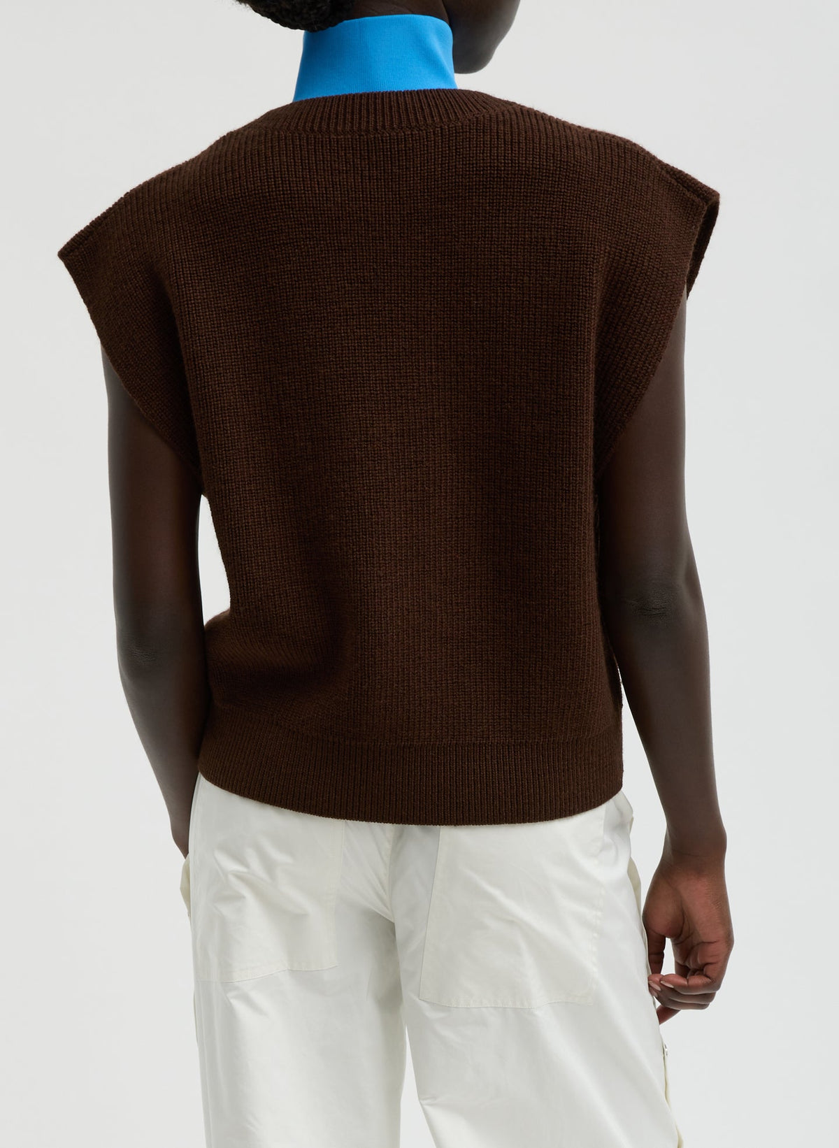 Cardigan Stitch Sweater Vest With Removable Dickie | Tibi Great Value
