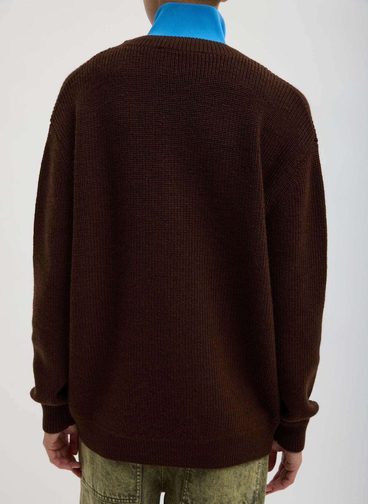 Cardigan Stitch V-Neck With Removable Dickie | Tibi Classic