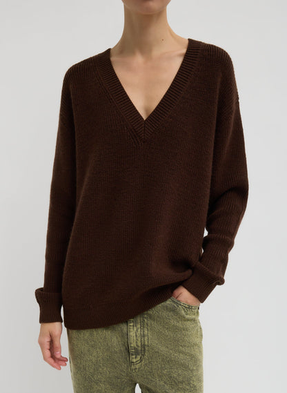 Cardigan Stitch V-Neck With Removable Dickie | Tibi Classic