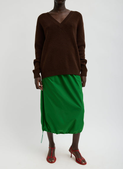 Cardigan Stitch V-Neck With Removable Dickie | Tibi Classic