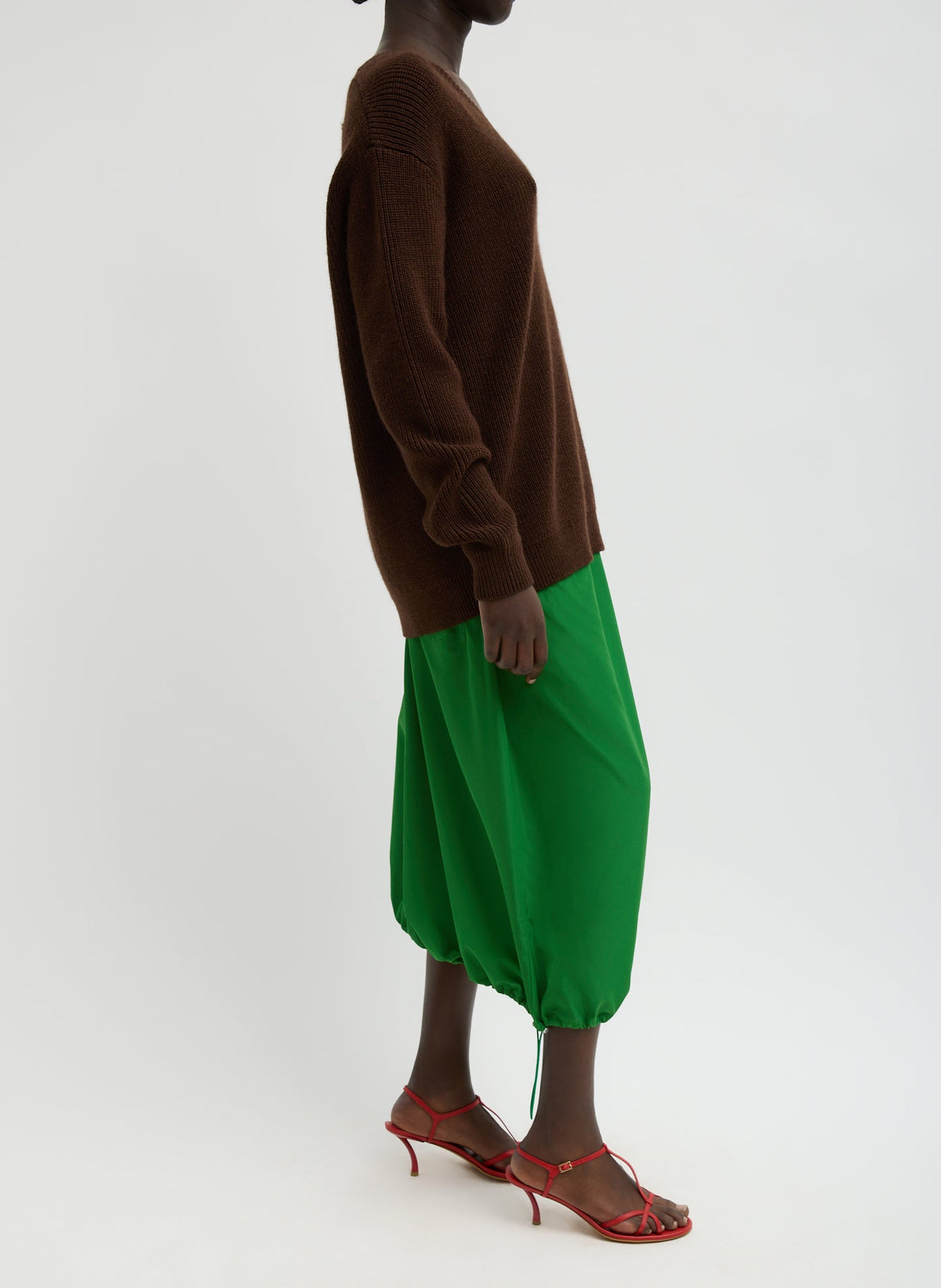 Cardigan Stitch V-Neck With Removable Dickie | Tibi Classic