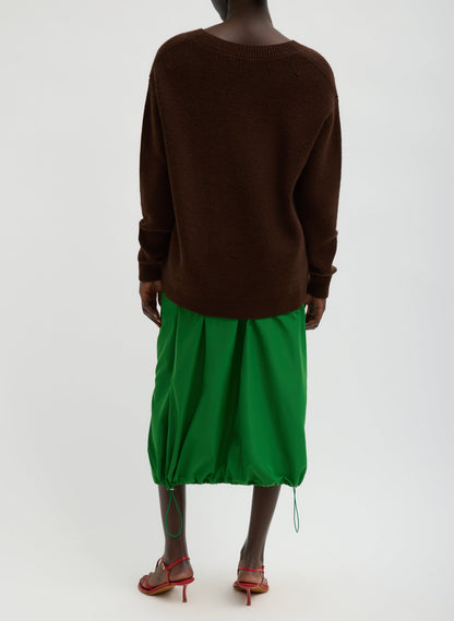 Cardigan Stitch V-Neck With Removable Dickie | Tibi Classic