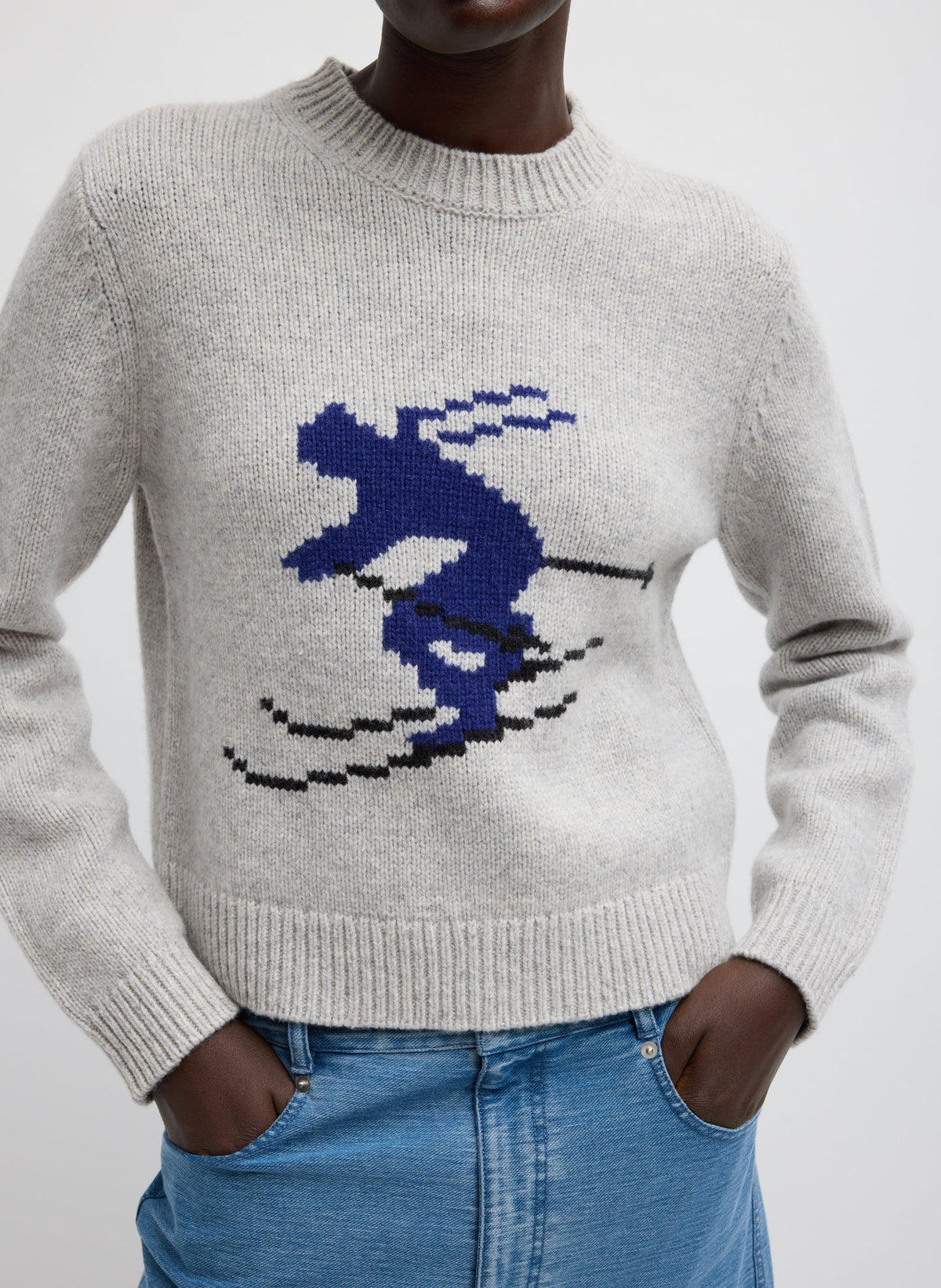 Soft Wool Ski Shrunken Sweater | Tibi Signature