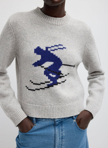 Soft Wool Ski Shrunken Sweater | Tibi Signature