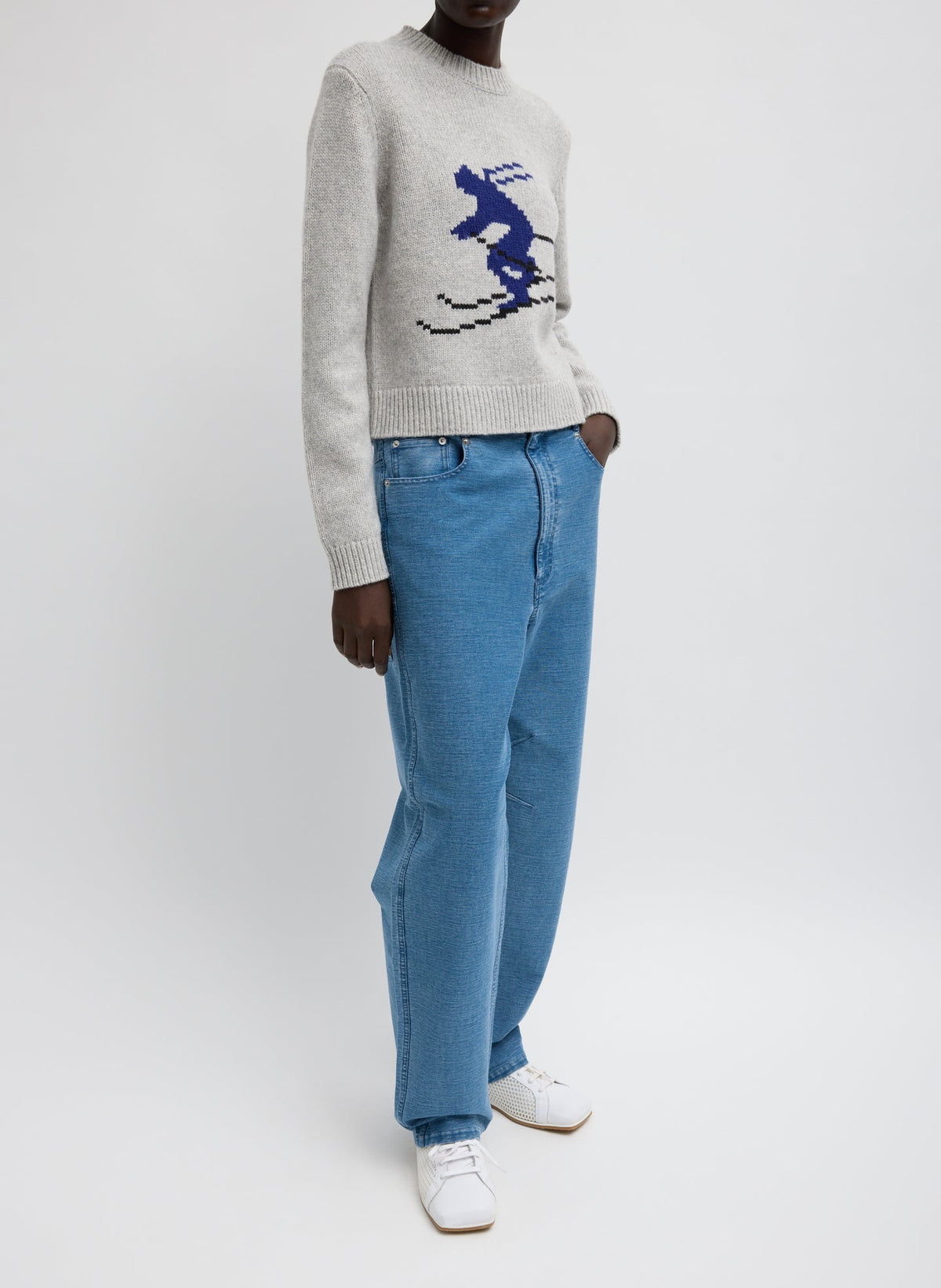 Soft Wool Ski Shrunken Sweater | Tibi Signature