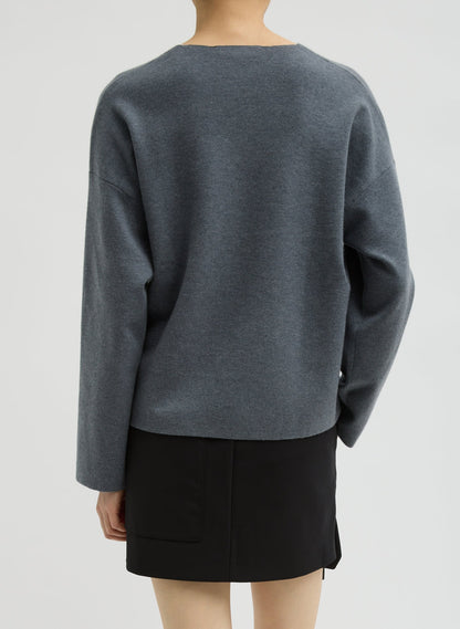 Double Faced Cashmere Oversized Easy Sweater | Tibi Trusted
