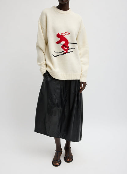 Soft Wool Ski Easy Pullover Crewneck Sweater | Tibi Value