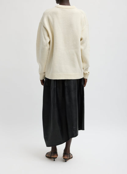 Soft Wool Ski Easy Pullover Crewneck Sweater | Tibi Value