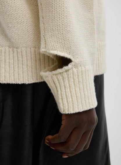Soft Wool Ski Easy Pullover Crewneck Sweater | Tibi Value