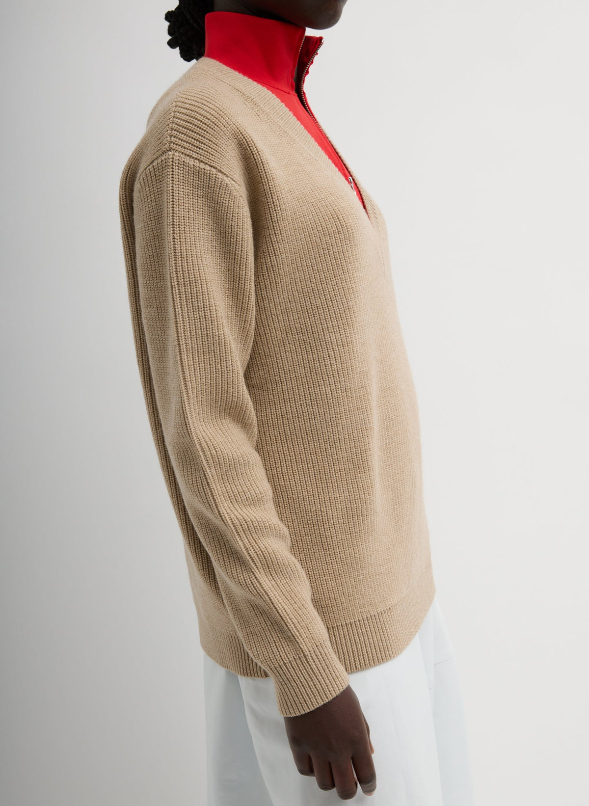 Cardigan Stitch V-Neck With Removable Dickie | Tibi Value