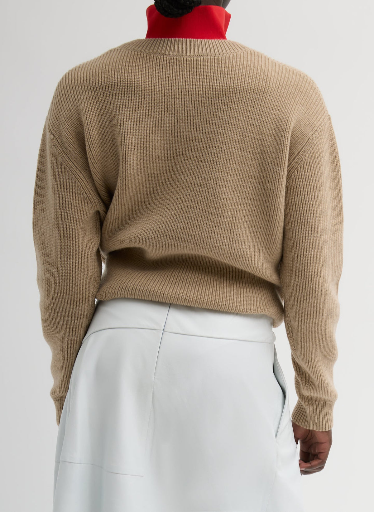 Cardigan Stitch V-Neck With Removable Dickie | Tibi Value