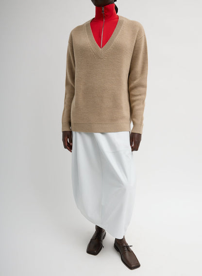 Cardigan Stitch V-Neck With Removable Dickie | Tibi Value