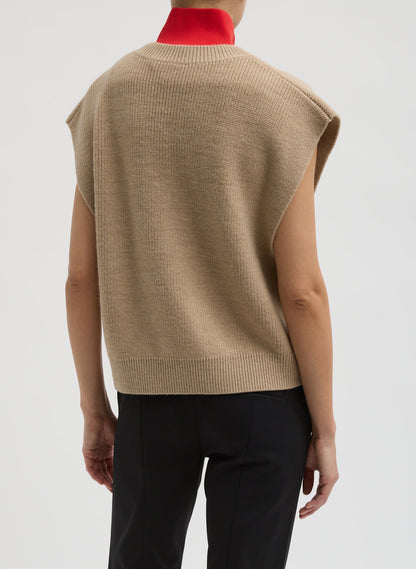 Cardigan Stitch Sweater Vest With Removable Dickie | Tibi Trending