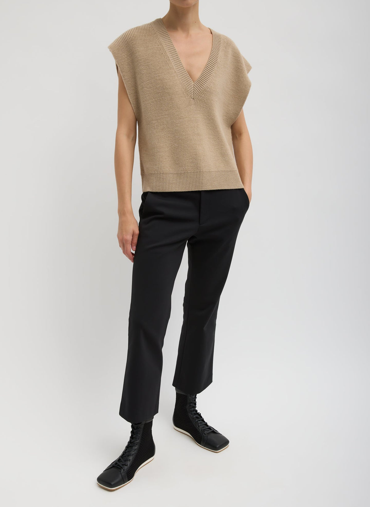 Cardigan Stitch Sweater Vest With Removable Dickie | Tibi Trending