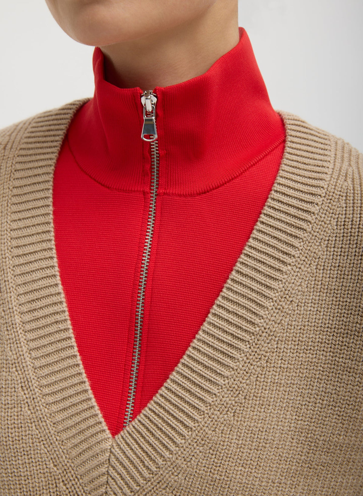 Cardigan Stitch Sweater Vest With Removable Dickie | Tibi Trending