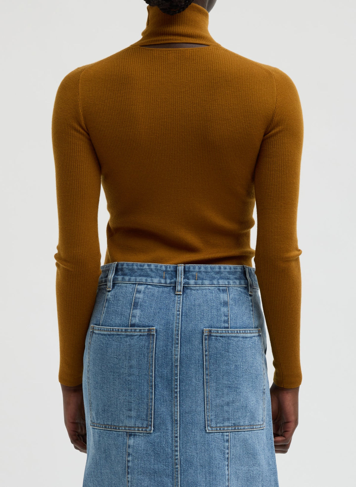 Featherweight Ribbed Sweater Turtleneck Pullover | Tibi Best Seller