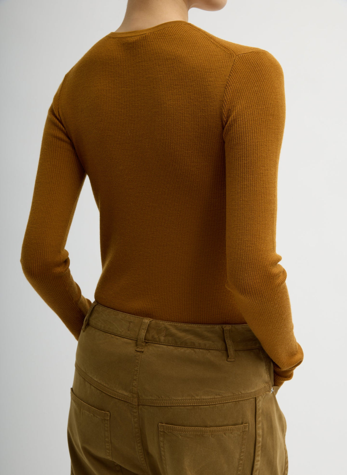 Featherweight Ribbed Sweater Crewneck Pullover | Tibi Smart Buy
