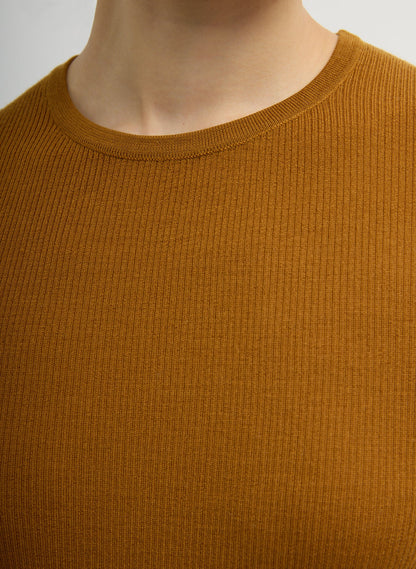 Featherweight Ribbed Sweater Crewneck Pullover | Tibi Smart Buy