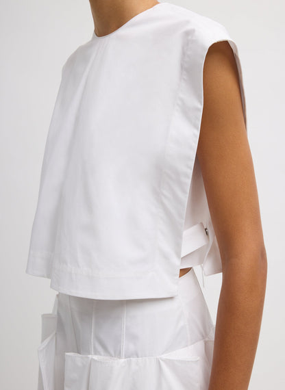 Compact Eco Poplin Cropped Square Top | Tibi Everyday