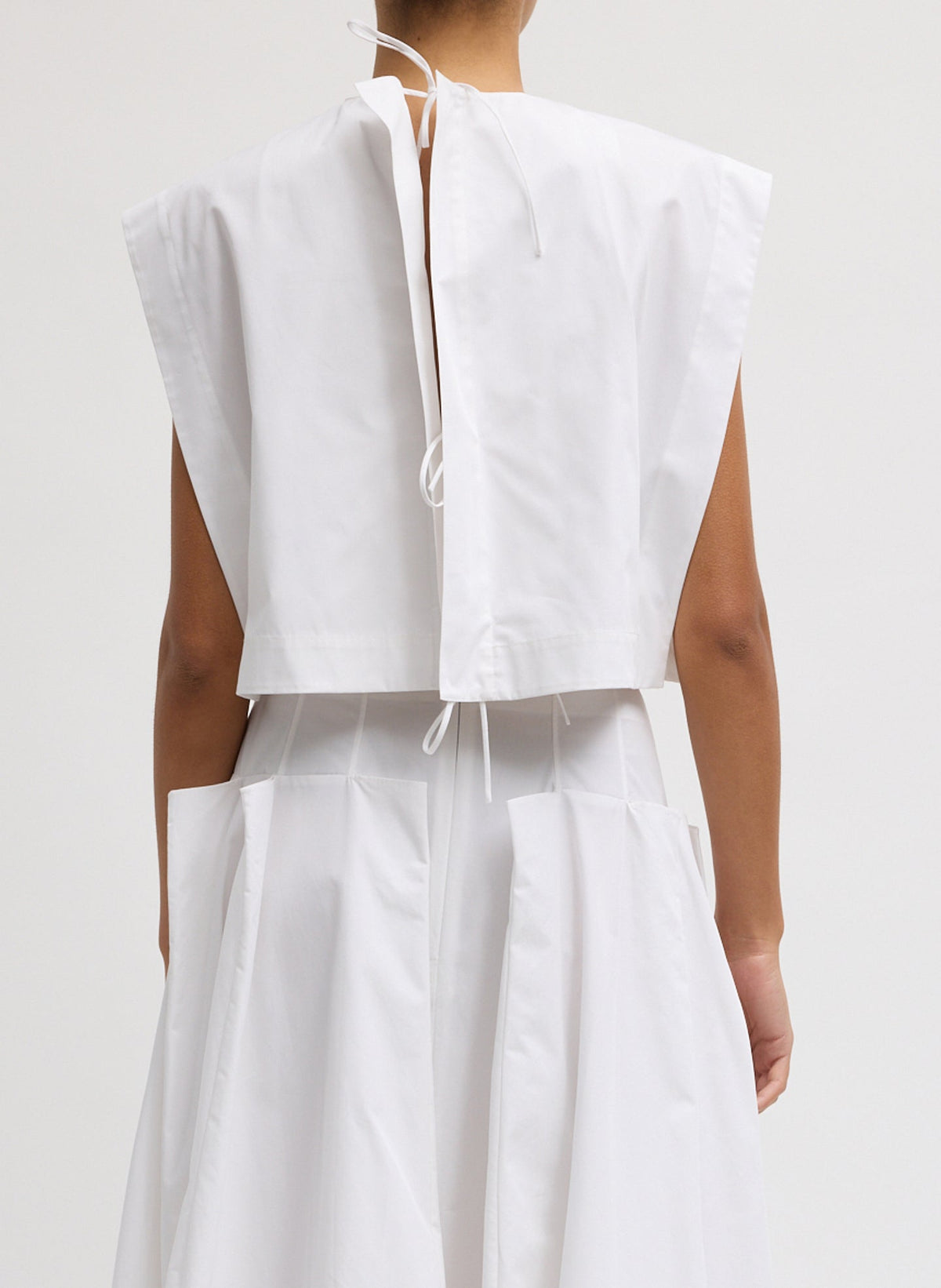 Compact Eco Poplin Cropped Square Top | Tibi Everyday