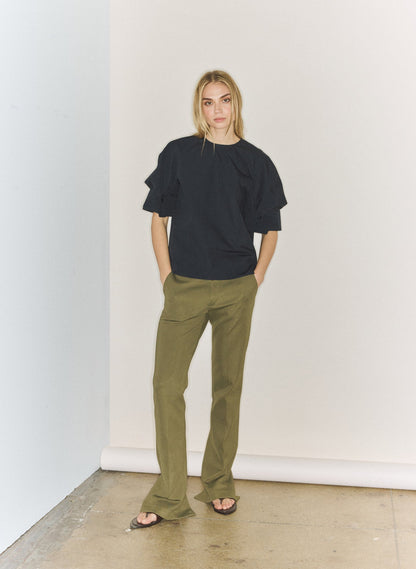 Compact Eco Poplin Reverse Sleeve Top | Tibi Deals