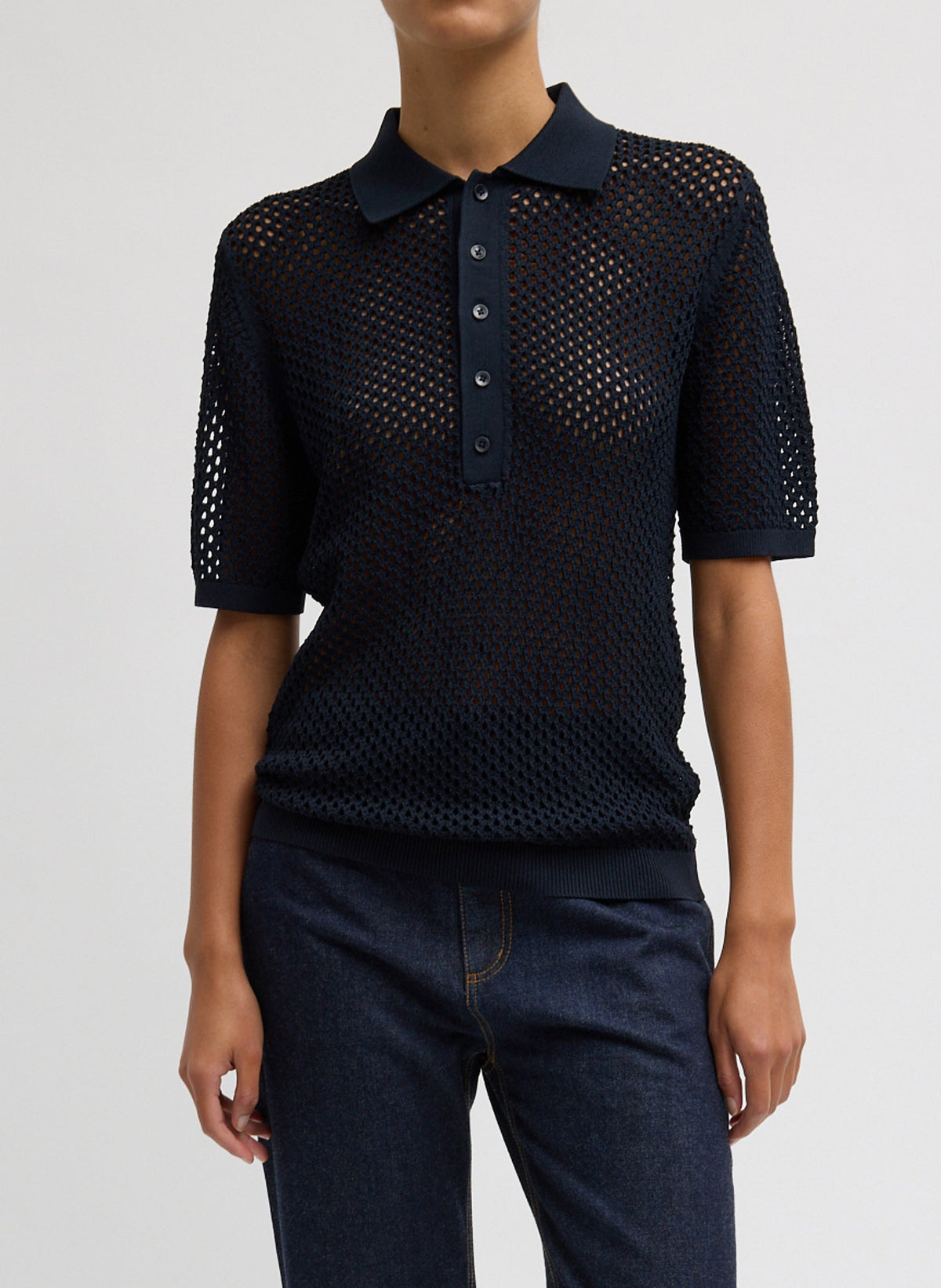 Crochet Netting Slim Polo | Tibi Best Price