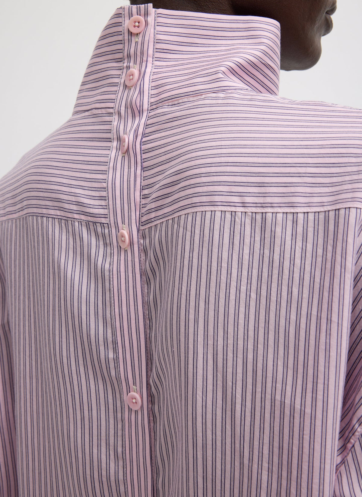 Ultra Light Silk Tencel Striped Funnel Neck Shirt | Tibi Deals