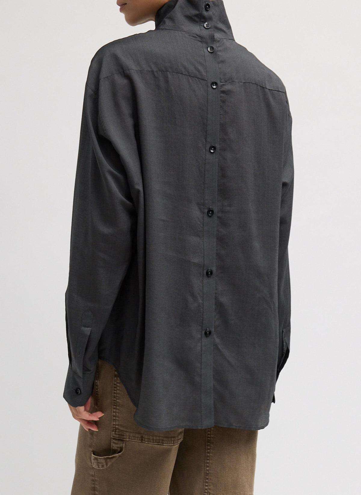 Ultra Light Silk Tencel Funnel Neck Shirt | Tibi Hot Sale