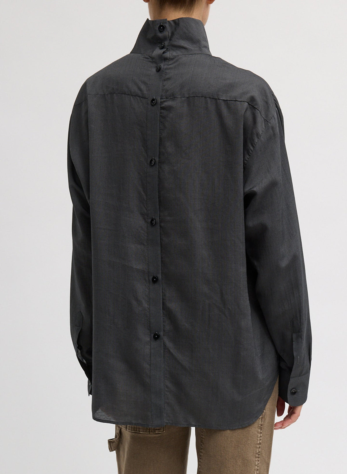 Ultra Light Silk Tencel Funnel Neck Shirt | Tibi Hot Sale