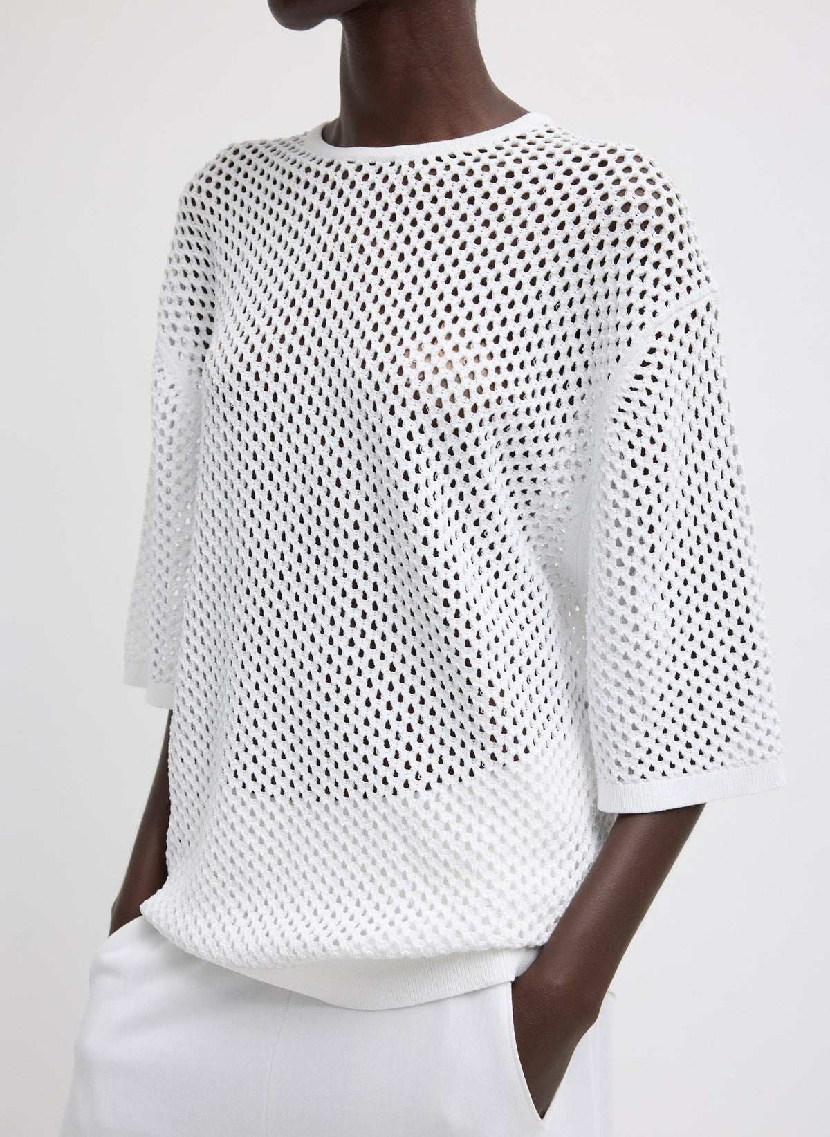 Crochet Netting Oversized Easy T-Shirt | Tibi Discount
