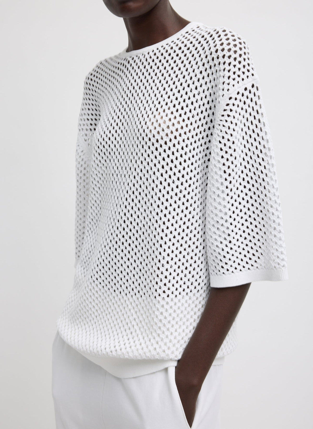Crochet Netting Oversized Easy T-Shirt | Tibi Discount