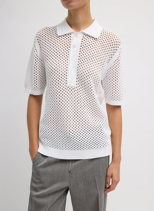 Crochet Netting Slim Polo | Tibi Hot Sale