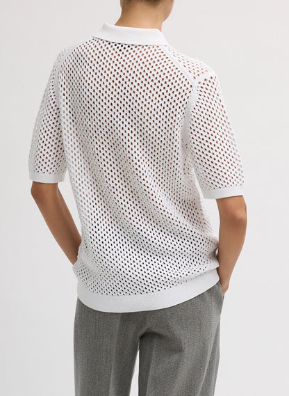 Crochet Netting Slim Polo | Tibi Hot Sale